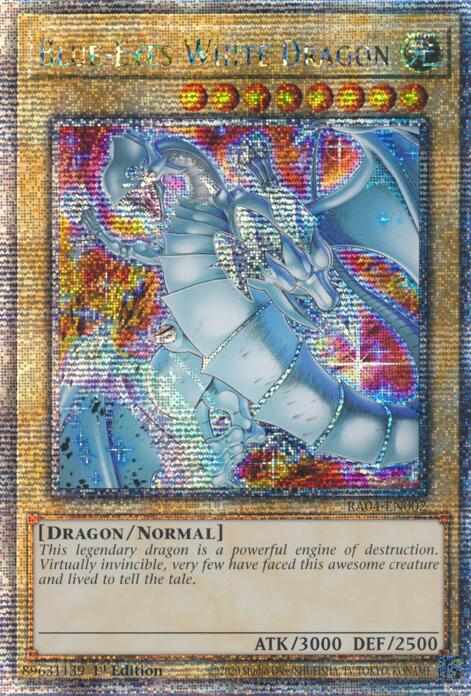 Blue-Eyes White Dragon (New Art) [RA04-EN002] Quarter Century Secret Rare | RetroPlay Games