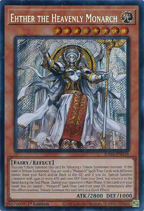 Ehther the Heavenly Monarch [RA04-EN018] Secret Rare | RetroPlay Games