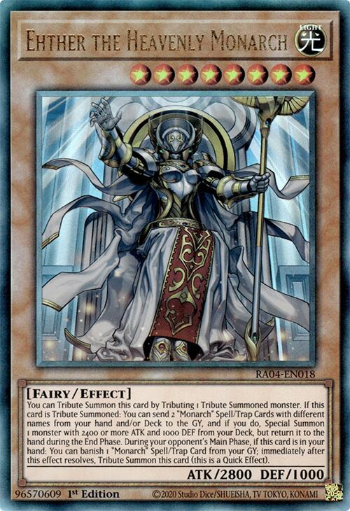 Ehther the Heavenly Monarch [RA04-EN018] Prismatic Ultimate Rare | RetroPlay Games