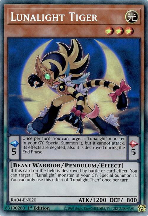 Lunalight Tiger [RA04-EN020] Prismatic Collector's Rare | RetroPlay Games