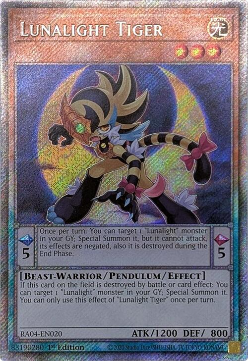Lunalight Tiger [RA04-EN020] Platinum Secret Rare | RetroPlay Games