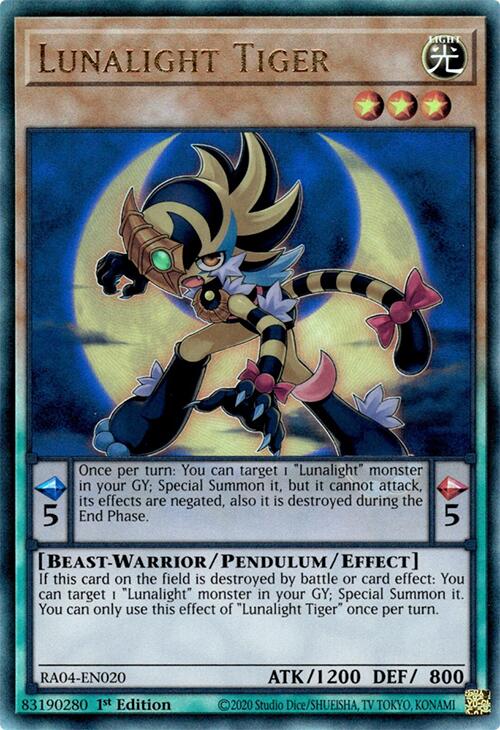 Lunalight Tiger [RA04-EN020] Prismatic Ultimate Rare | RetroPlay Games
