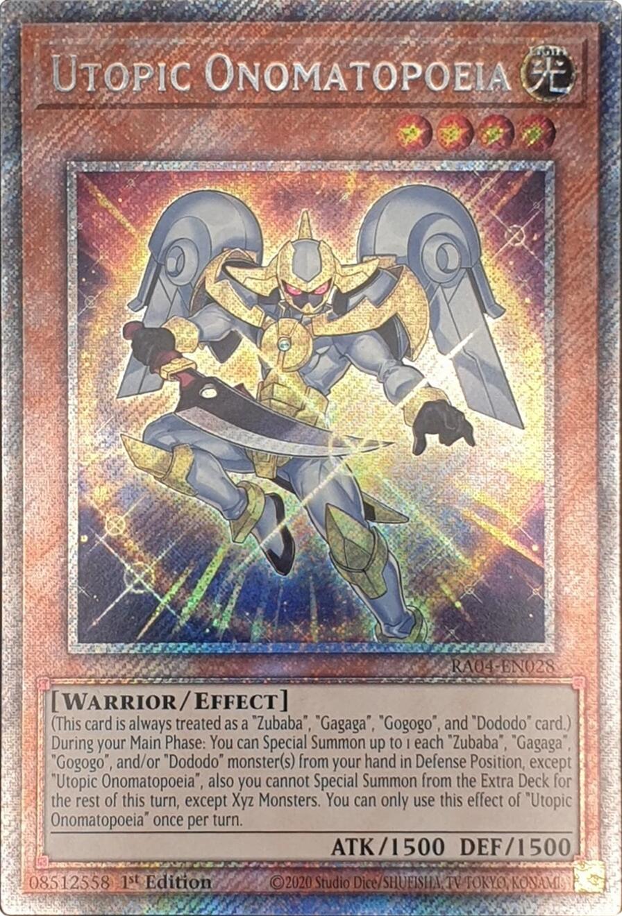 Utopic Onomatopoeia [RA04-EN028] Platinum Secret Rare | RetroPlay Games
