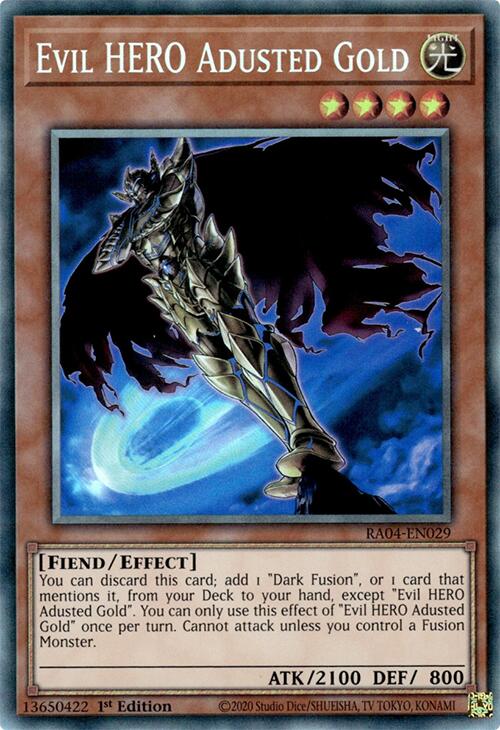 Evil HERO Adusted Gold [RA04-EN029] Prismatic Collector's Rare | RetroPlay Games