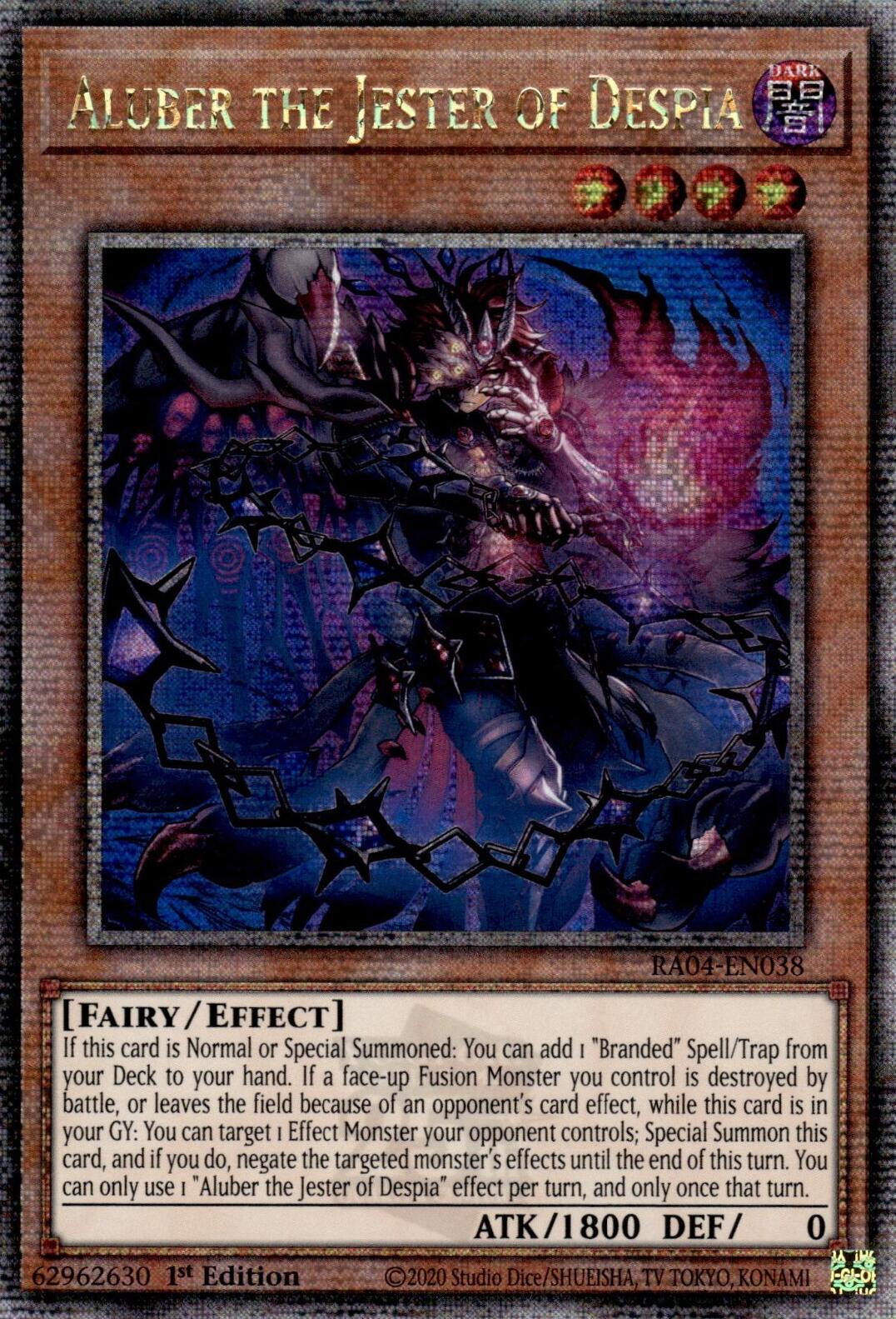 Aluber the Jester of Despia (New Art) [RA04-EN038] Quarter Century Secret Rare | RetroPlay Games
