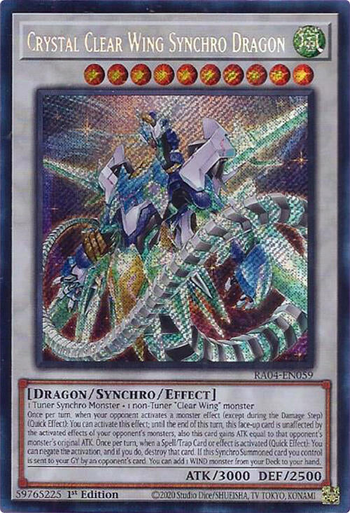 Crystal Clear Wing Synchro Dragon [RA04-EN059] Secret Rare | RetroPlay Games