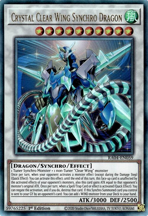 Crystal Clear Wing Synchro Dragon [RA04-EN059] Prismatic Ultimate Rare | RetroPlay Games