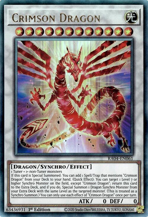 Crimson Dragon (card) [RA04-EN061] Prismatic Ultimate Rare | RetroPlay Games