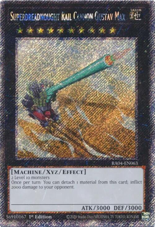 Superdreadnought Rail Cannon Gustav Max [RA04-EN063] Platinum Secret Rare | RetroPlay Games