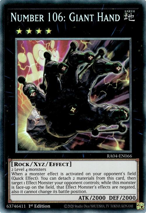 Number 106: Giant Hand [RA04-EN066] Prismatic Collector's Rare | RetroPlay Games