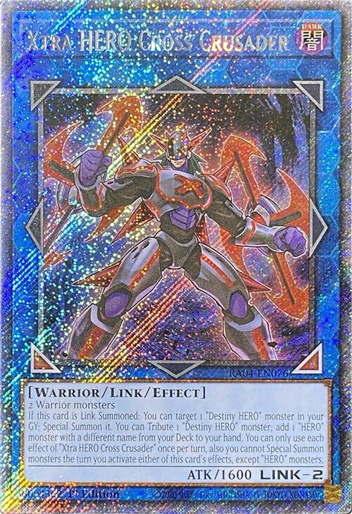 Xtra HERO Cross Crusader [RA04-EN076] Platinum Secret Rare | RetroPlay Games