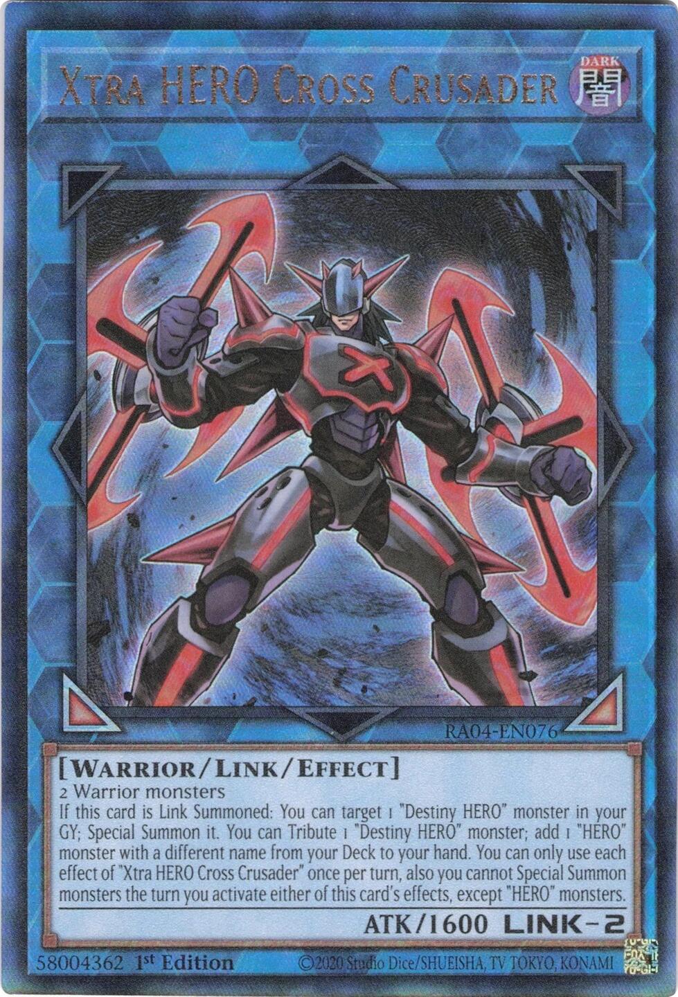 Xtra HERO Cross Crusader [RA04-EN076] Prismatic Ultimate Rare | RetroPlay Games