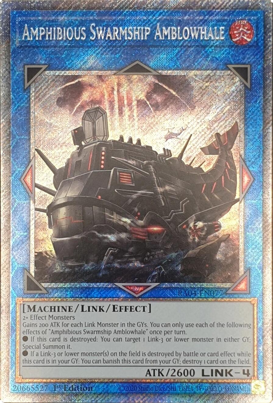 Amphibious Swarmship Amblowhale [RA04-EN077] Platinum Secret Rare | RetroPlay Games