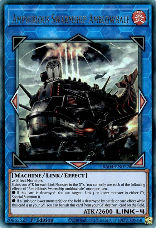 Amphibious Swarmship Amblowhale [RA04-EN077] Prismatic Ultimate Rare | RetroPlay Games