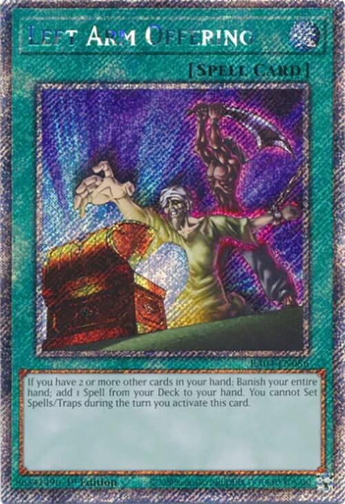 Left Arm Offering [RA04-EN086] Platinum Secret Rare | RetroPlay Games