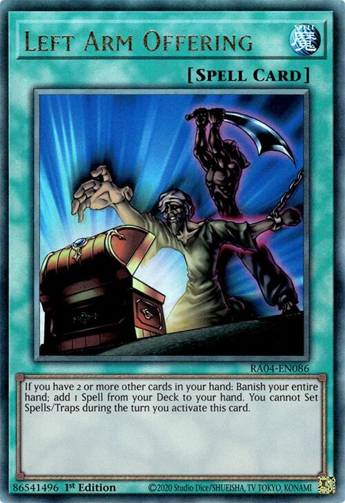 Left Arm Offering [RA04-EN086] Prismatic Ultimate Rare | RetroPlay Games