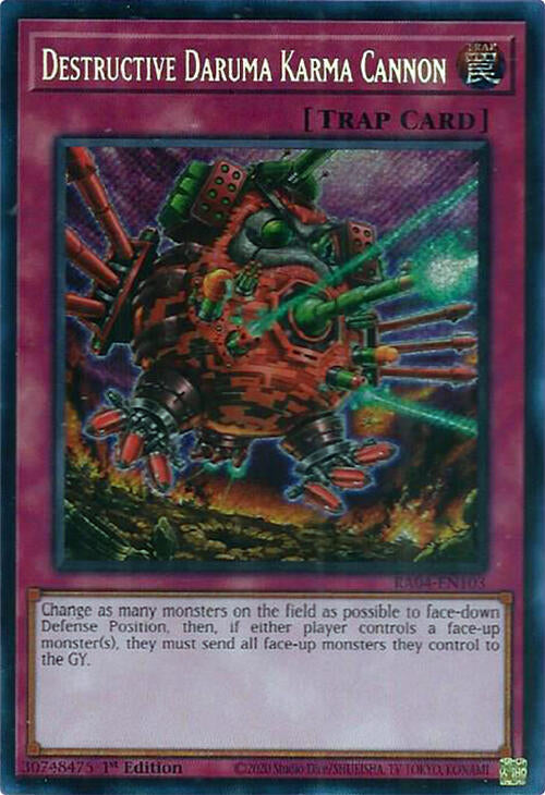 Destructive Daruma Karma Cannon [RA04-EN103] Secret Rare | RetroPlay Games
