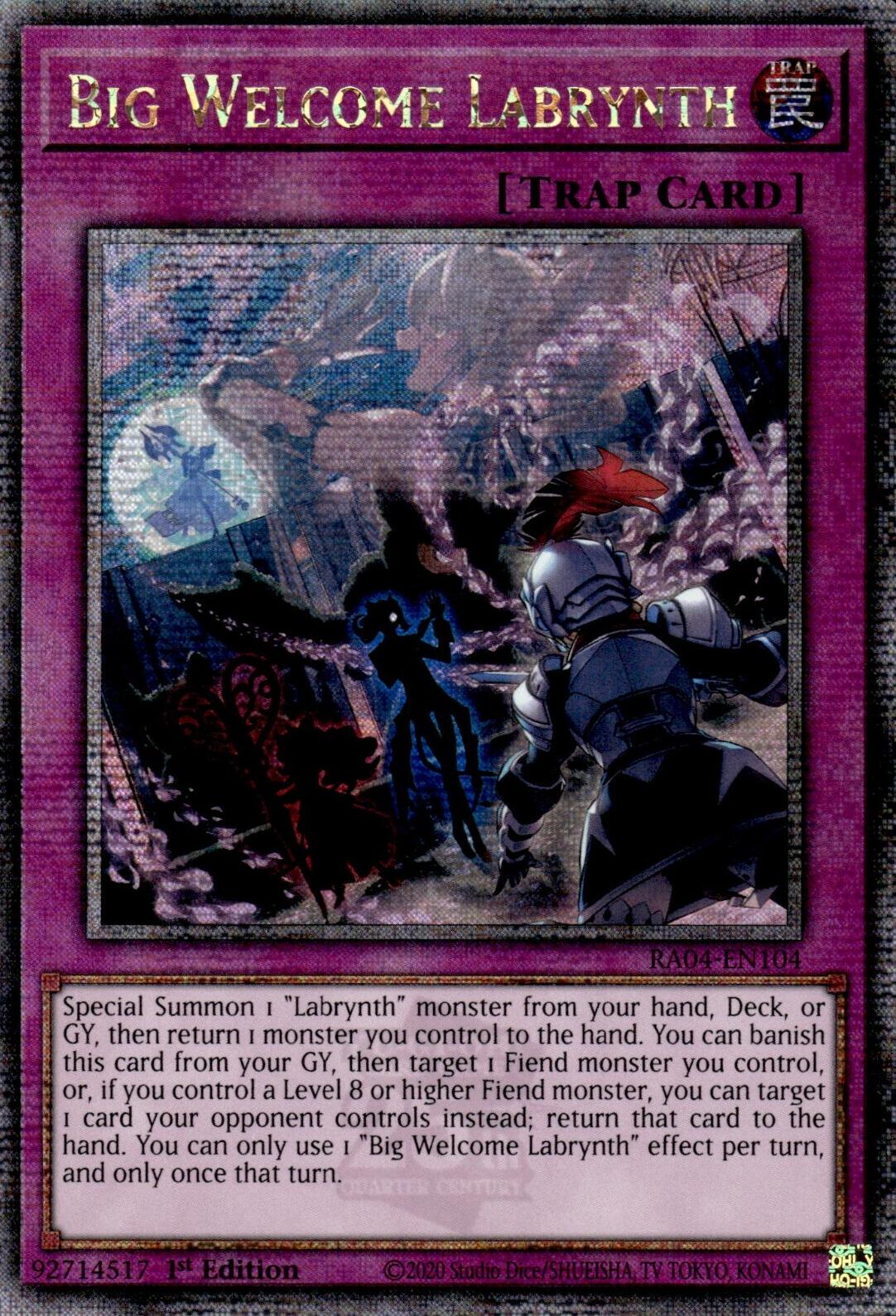 Big Welcome Labrynth [RA04-EN104] Quarter Century Secret Rare | RetroPlay Games