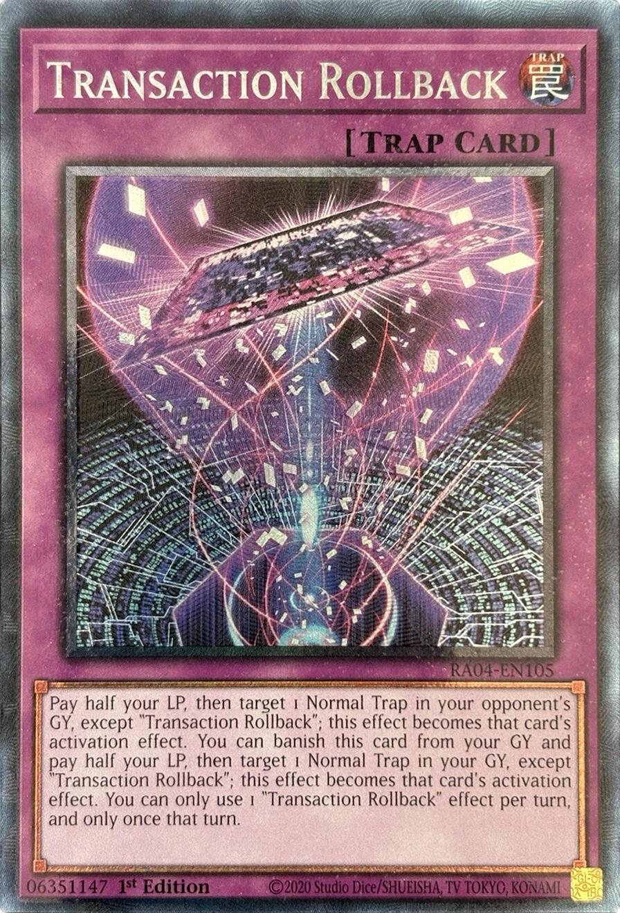 Transaction Rollback [RA04-EN105] Prismatic Collector's Rare | RetroPlay Games