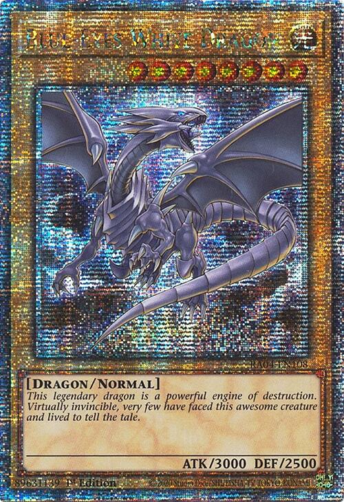 Blue-Eyes White Dragon (8th Art) [RA04-EN108] Quarter Century Secret Rare | RetroPlay Games