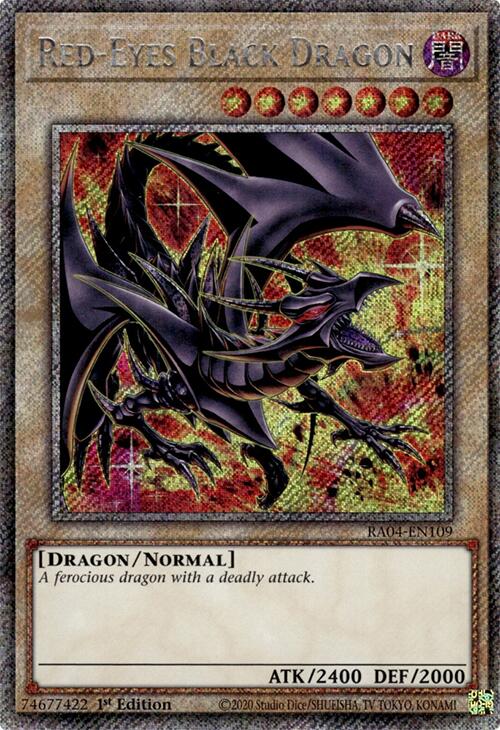 Red-Eyes Black Dragon (8th Art) [RA04-EN109] Platinum Secret Rare | RetroPlay Games
