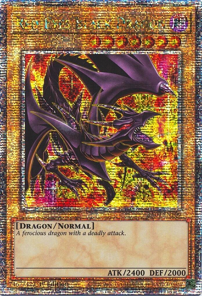 Red-Eyes Black Dragon (8th Art) [RA04-EN109] Quarter Century Secret Rare | RetroPlay Games