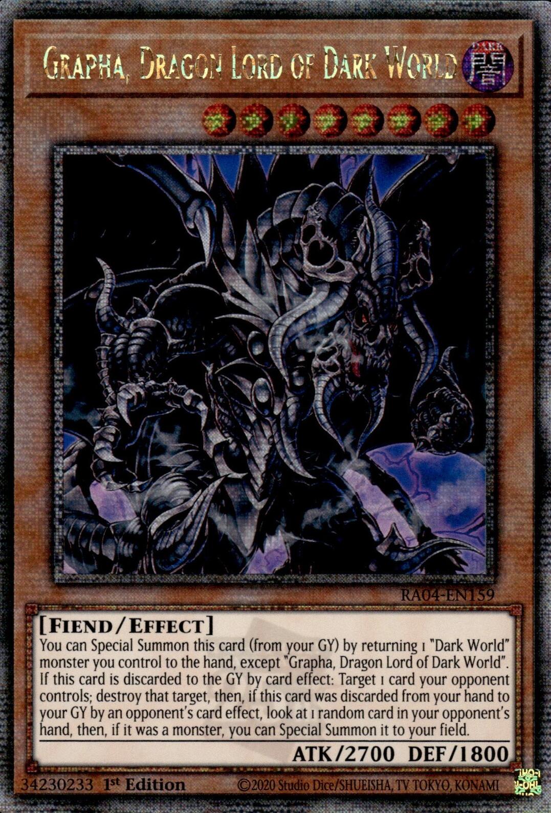 Grapha, Dragon Lord of Dark World [RA04-EN159] Quarter Century Secret Rare | RetroPlay Games