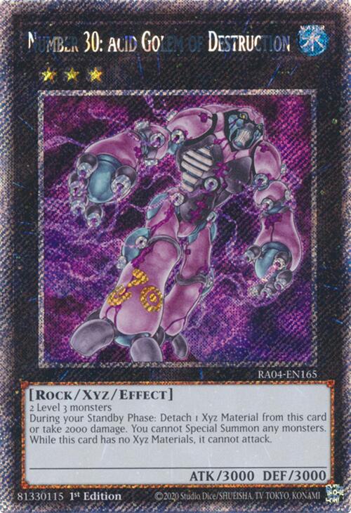 Number 30: Acid Golem of Destruction [RA04-EN165] Platinum Secret Rare | RetroPlay Games