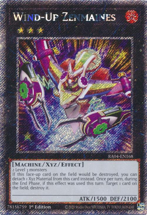 Wind-Up Zenmaines [RA04-EN168] Platinum Secret Rare | RetroPlay Games