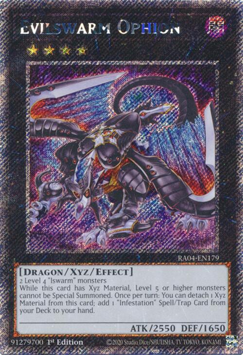 Evilswarm Ophion [RA04-EN179] Platinum Secret Rare | RetroPlay Games