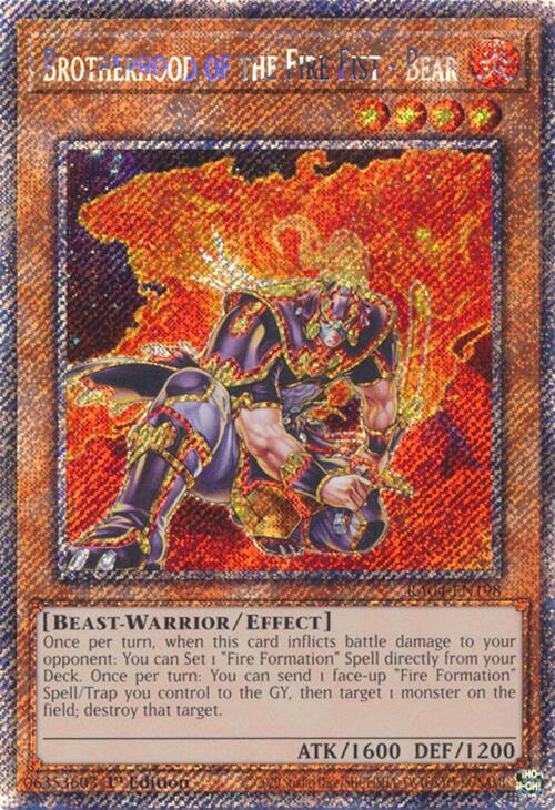 Brotherhood of the Fire Fist - Bear [RA04-EN198] Platinum Secret Rare | RetroPlay Games
