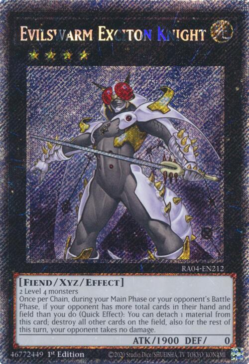 Evilswarm Exciton Knight [RA04-EN212] Platinum Secret Rare | RetroPlay Games