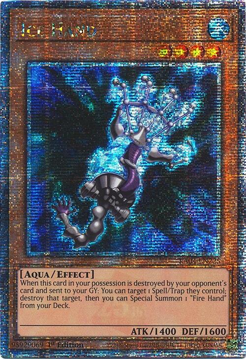 Ice Hand [RA04-EN225] Quarter Century Secret Rare | RetroPlay Games