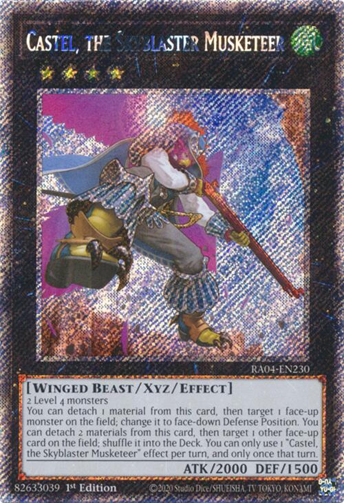 Castel, the Skyblaster Musketeer [RA04-EN230] Platinum Secret Rare | RetroPlay Games