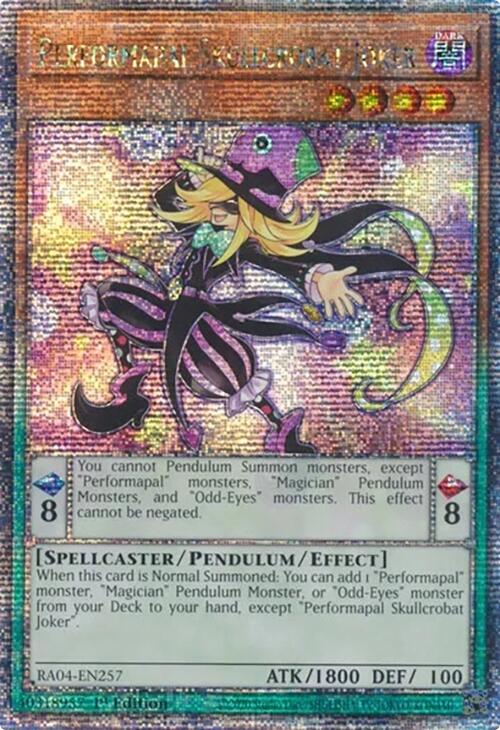 Performapal Skullcrobat Joker [RA04-EN257] Quarter Century Secret Rare | RetroPlay Games