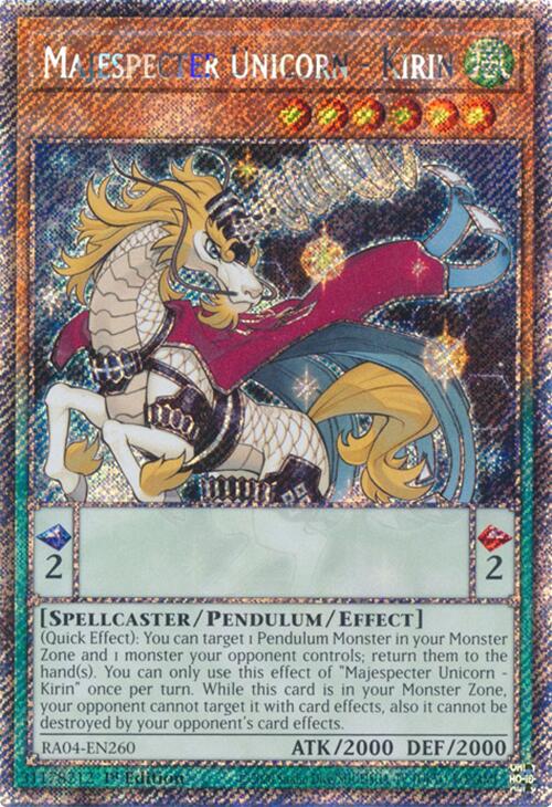 Majespecter Unicorn - Kirin [RA04-EN260] Platinum Secret Rare | RetroPlay Games