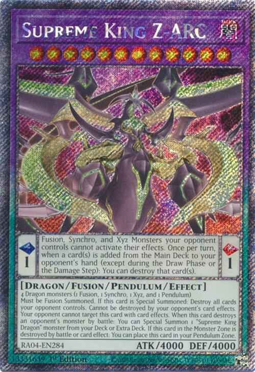 Supreme King Z-ARC [RA04-EN284] Platinum Secret Rare | RetroPlay Games