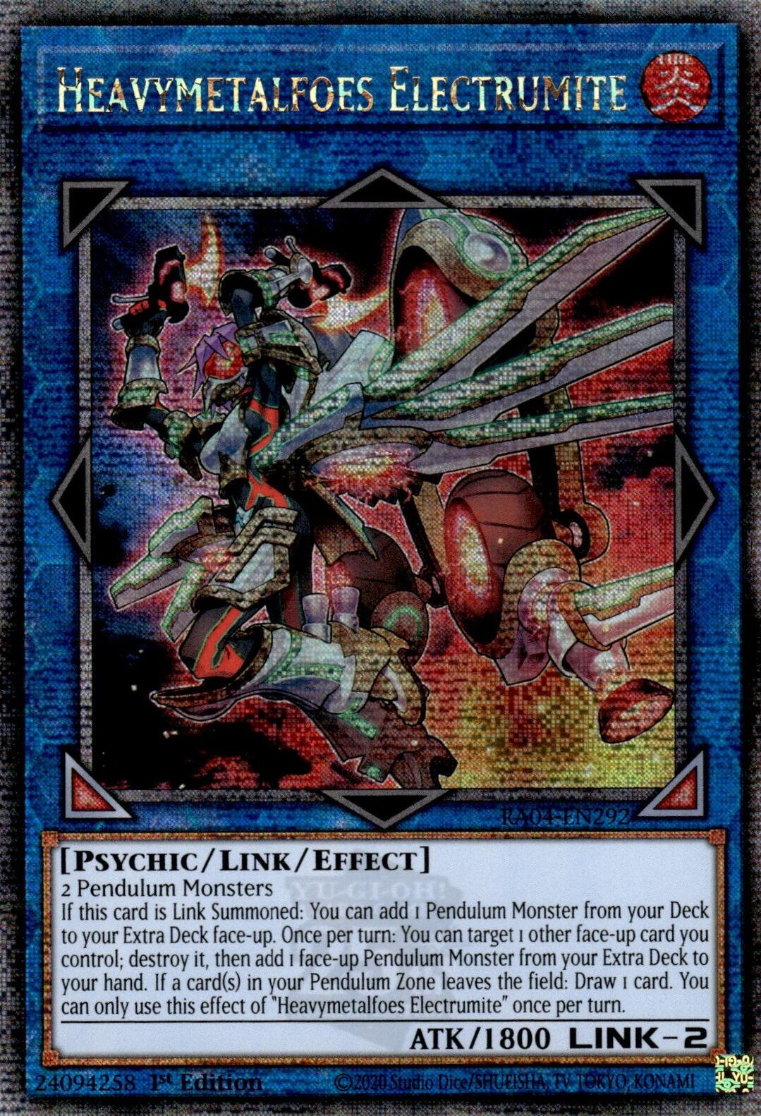 Heavymetalfoes Electrumite [RA04-EN292] Quarter Century Secret Rare | RetroPlay Games
