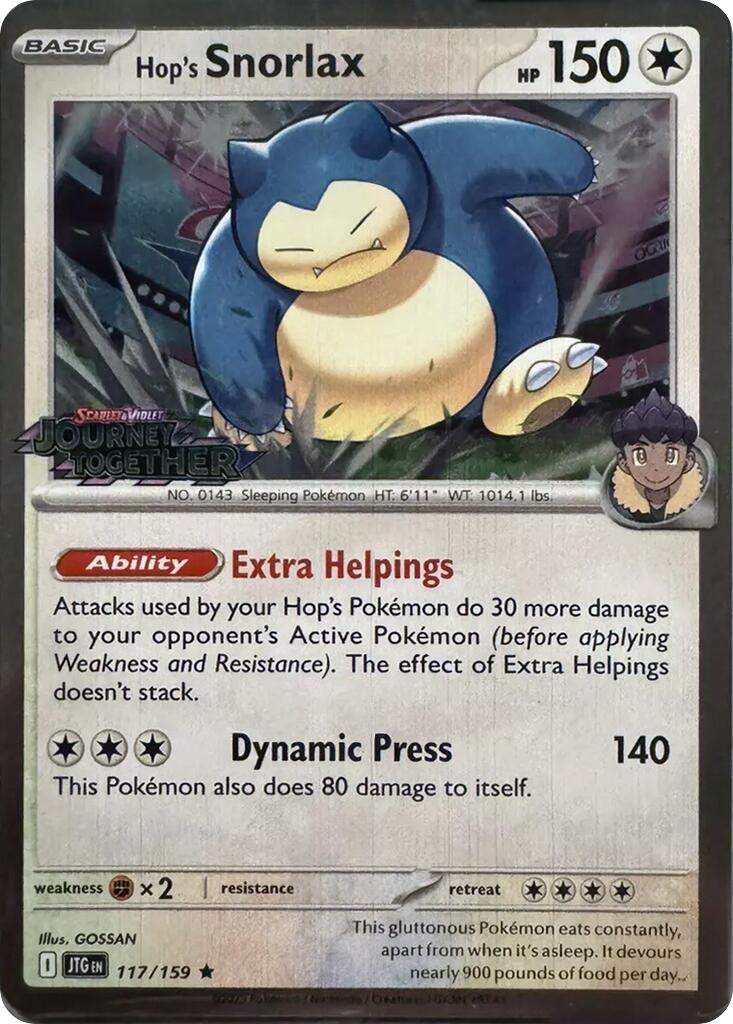 Hop's Snorlax (117/159) (Cosmos Holo) [Scarlet & Violet: Journey Together] | RetroPlay Games
