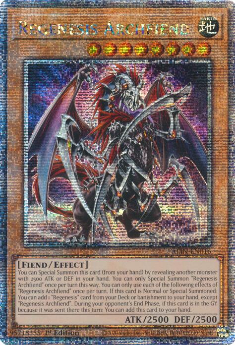 Regenesis Archfiend [ALIN-EN016] Quarter Century Secret Rare | RetroPlay Games