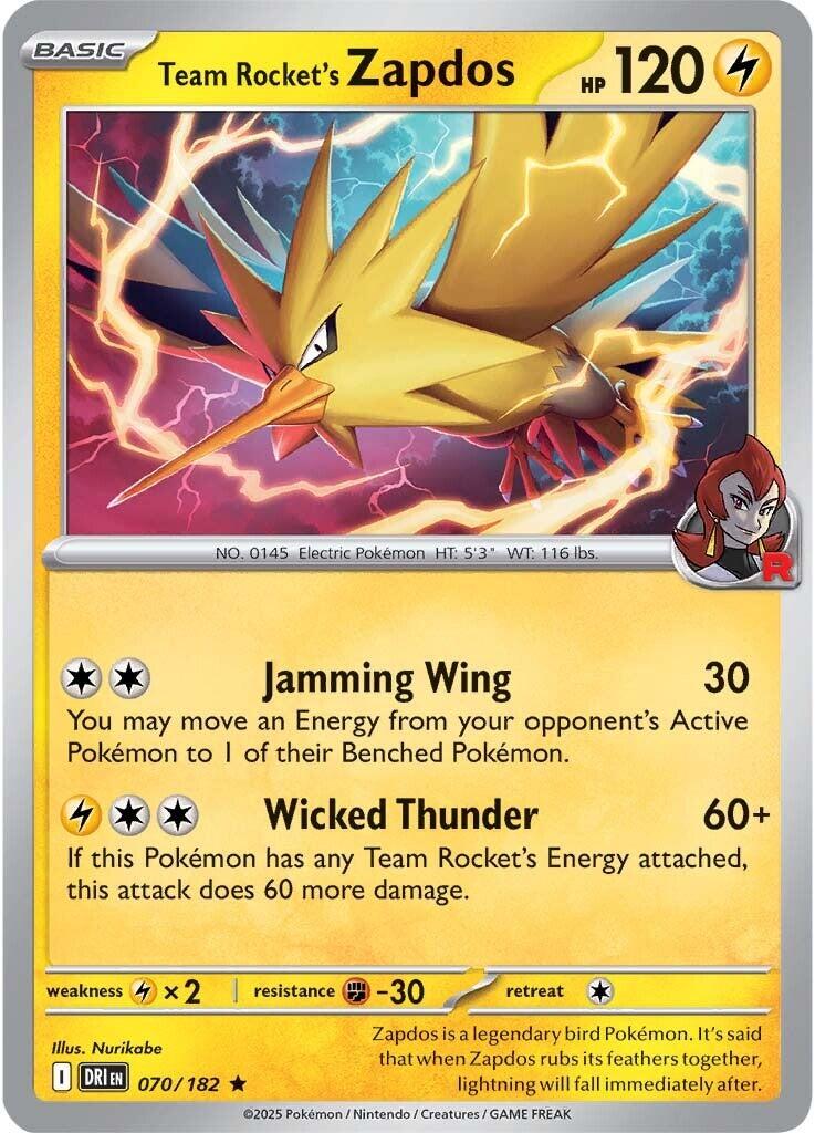 Team Rocket's Zapdos (070/182) [Scarlet & Violet: Destined Rivals] | RetroPlay Games