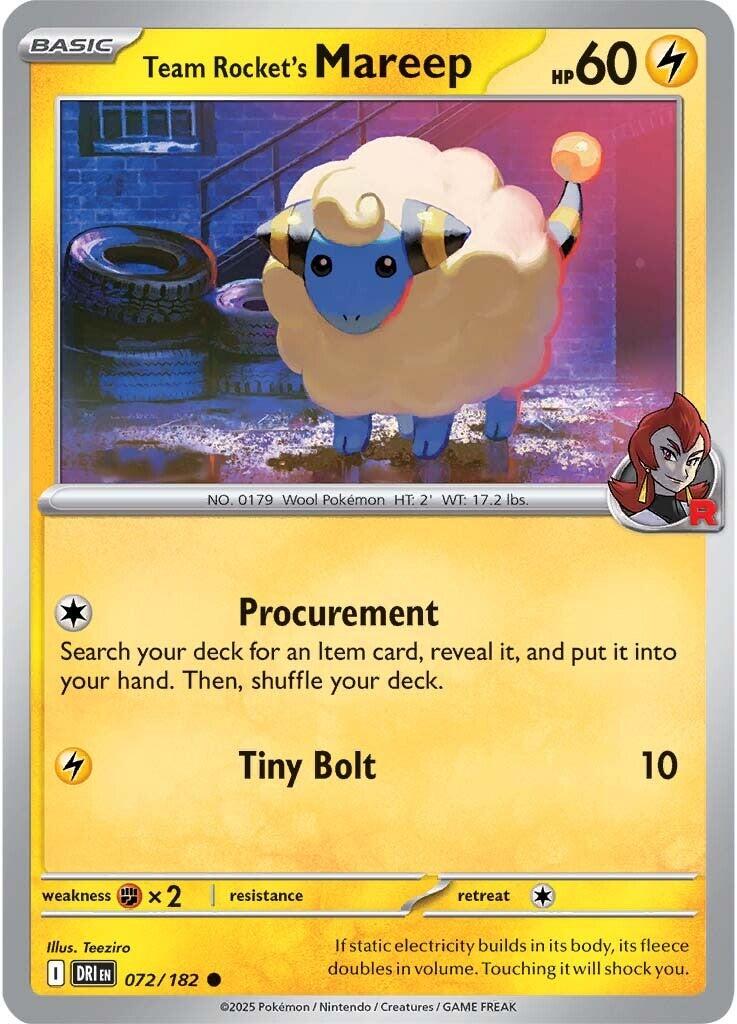 Team Rocket's Mareep (072/182) [Scarlet & Violet: Destined Rivals] | RetroPlay Games
