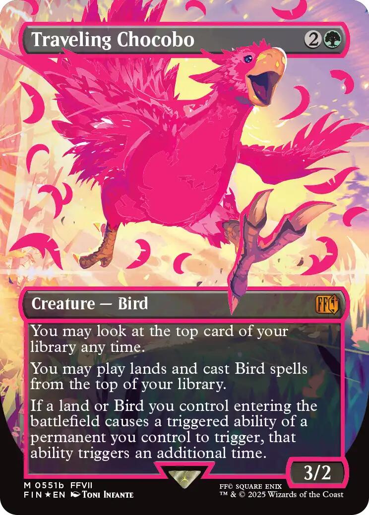 Traveling Chocobo (Borderless) (Neon Ink Pink) [FINAL FANTASY] | RetroPlay Games