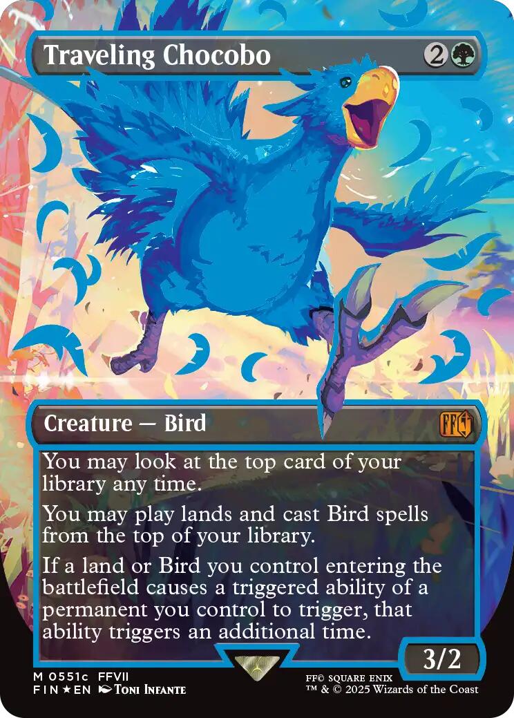 Traveling Chocobo (Borderless) (Neon Ink Blue) [FINAL FANTASY] | RetroPlay Games