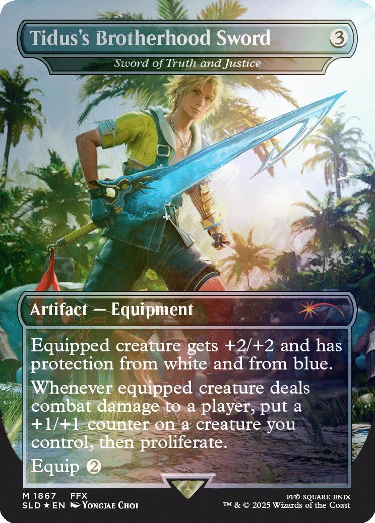 Tidus's Brotherhood Sword - Sword of Truth and Justice (Rainbow Foil) [Secret Lair Drop Series] | RetroPlay Games