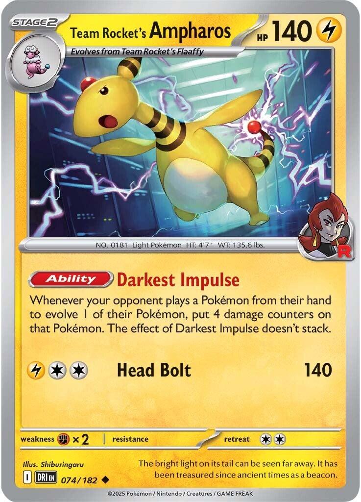 Team Rocket's Ampharos (074/182) [Scarlet & Violet: Destined Rivals] | RetroPlay Games