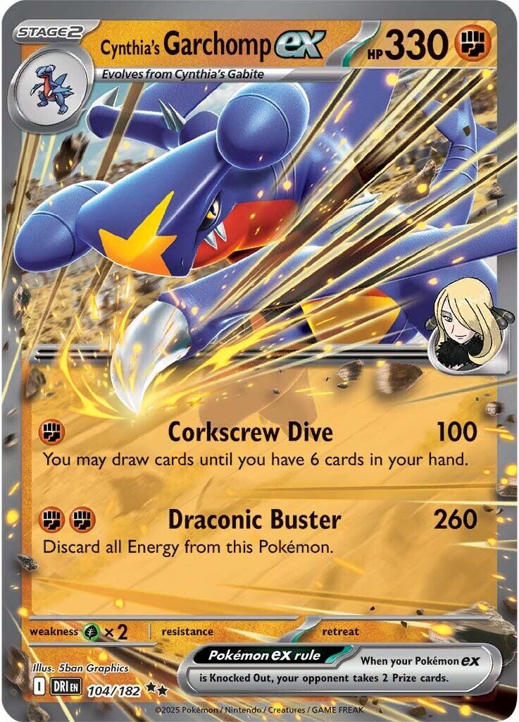 Cynthia's Garchomp ex (104/182) [Scarlet & Violet: Destined Rivals] | RetroPlay Games