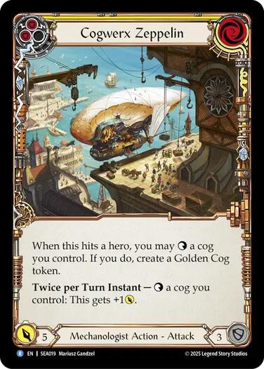 Cogwerx Zeppelin (Yellow) [SEA019] (High Seas)  Rainbow Foil | RetroPlay Games