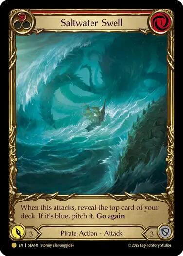 Saltwater Swell (Red) (Treasure) [SEA141] (High Seas)  Cold Foil | RetroPlay Games