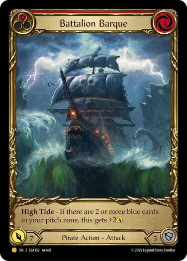Battalion Barque (Red) (Treasure) [SEA152] (High Seas)  Cold Foil | RetroPlay Games